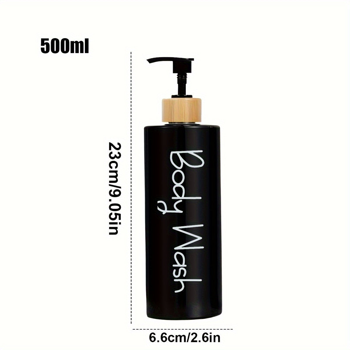 3-Pack Minimalist Bathroom Dispenser Bottles, Plastic, Unscented Shampoo, Conditioner, Body Wash Containers